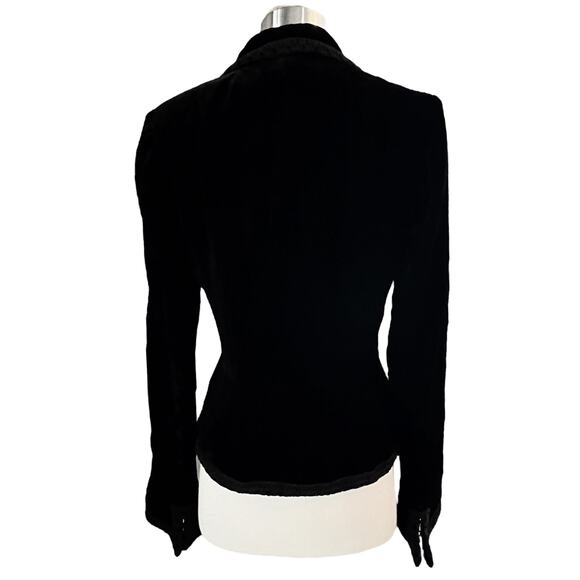 RALPH LAUREN Black Label Black Velvet Jacket Evening Lace Trim USA Union 10 EUC - Picture 3 of 11